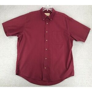 Cabelas Outfitter Series Shirt men Size L Short Sleeve Button Up Casual Red